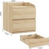 Acekool Nightstand with Drawers, 2 Drawer Nightstand, Curved Handleless Design - 3 of 4
