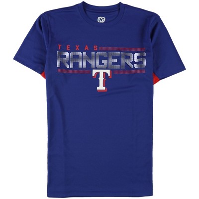 G-III Sports Mens Texas Rangers Graphic T-Shirt, Blue, Large