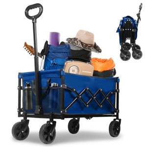 Bestier Collapsible Wagon Cart with Wheels, Folding Utility Heavy Duty Wagons Carts for Grocery Sports Garden Camping, Outdoor Cart - 1 of 4