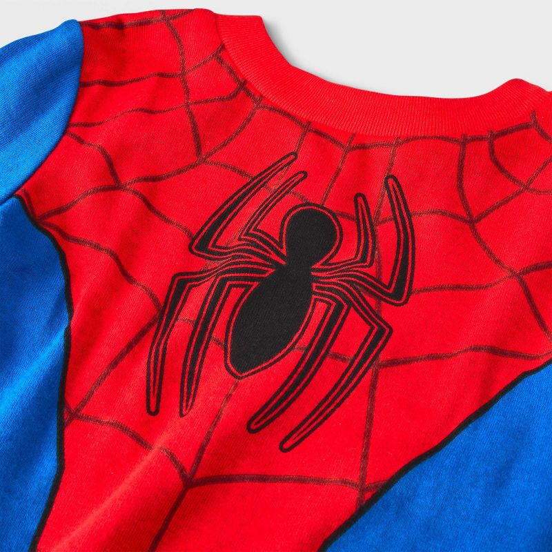 Toddler Boys&#39; 4pc Marvel Spidy Snug Fit Pajama Set - Red, 3 of 4