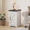 Farmhouse End Table with Charging Station, 2 AC Outlets & 2 USB Ports Nightstand, Adjustable Shelf Bedside Table for Living Room, Bedroom - 2 of 4