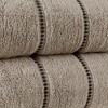 Hastings Home 2-pc Luxury Cotton Bath Towel Set, Quick Dry, Zero-Twist Cotton - Taupe/Black - image 3 of 4