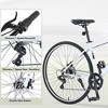 NAYSAYE Bicycles 7 Speed Hybrid Bike Aluminum Frame Double Disc Brakes for City Adventures, White, 64.57"*25.19"*37.79" - 4 of 4