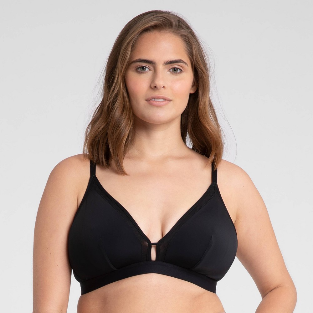 All.You. LIVELY Women's Busty Mesh Trim Bralette - Jet Black Size 1