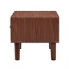 Wood Nightstand with Drawer, Modern End Table Side Table,Bedroom Bedside Table with Wood Legs, Freestanding Narrow Side Table for Bedroom Living Room - 3 of 4