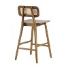 Sapphtopaz Modern Wooden Bar Stools Set of 2 with Ratten Back Wooden Curved Seat Counter Height Stools with Footrest High Chair for Dining Room - 4 of 4