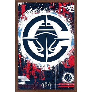 Trends International NBA Los Angeles Clippers - Maximalist Logo 24 Framed Wall Poster Prints - 1 of 4