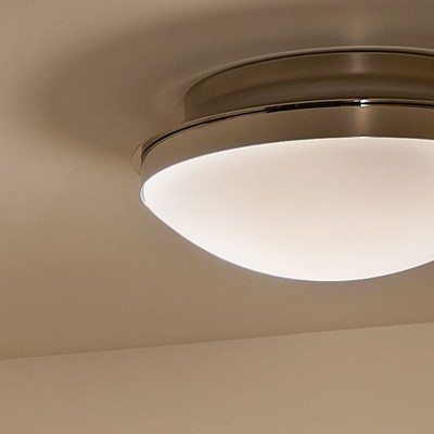 Polished Nickel 3-Light Flush Mount with Satin Etched Glass