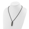 Chisel Stainless Steel Brushed and Black IP-plated Bullet Capsule Pendant on a 22" Box Chain Necklace - 4 of 4