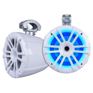 Memphis Audio MXA82TW 8" Wake Tower Speakers, White With Swivel Mounting Clamps - 1 of 4