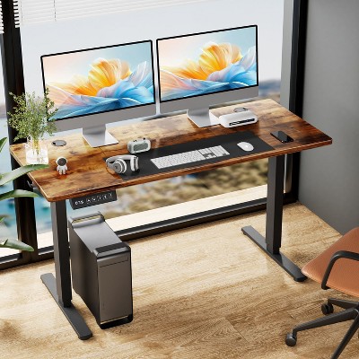 CAVINAS Home Office Desk Modern Standing Desk with Hook Adjustable Height Computer Desk for Office, Study