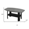 HomeRoots Set of Three 36" Gray And Black Wood Coffee Table With Shelf - 3 of 4