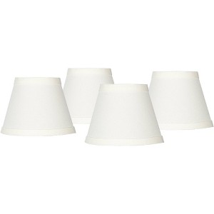 Springcrest Set of 4 Empire Chandelier Lamp Shades Cream Small 3" Top x 5" Bottom x 4" High Candelabra Clip-On Fitting - 1 of 4