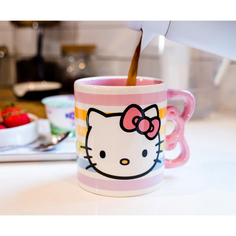 Silver Buffalo Hello Kitty Bow Handle Ceramic Mug | Holds 20 Ounces, 4 of 9