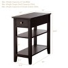 Costway 3Tier Nightstand Bedside Table Sofa Side End Table w/Double Shelves Drawer Brown - image 2 of 4