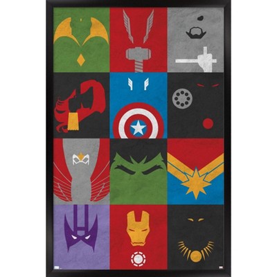 Trends International Marvel Comics - Avengers - Minimalist Grid Framed Wall Poster Prints
