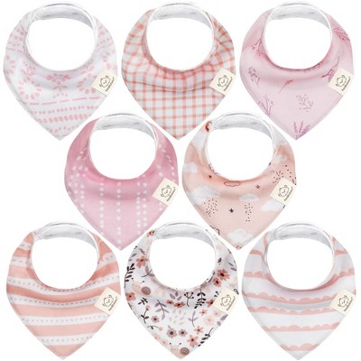 8pk Organic Baby Bandana Bibs Baby Drool Bibs for Baby Boy Girl Baby Bibs for Infant Newborn Sweet Charm