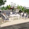 Heynemo 8 Pcs Aluminum Sofa Furniture Sets, Indoor Outdoor Metal Sectional Conversation Sofa Chairs Couch With Cushions - 2 of 4