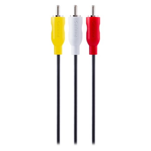  RCA Cable, Cord, Composite Cable, AV Cable, Audio Video Cable,  Red White Yellow for Connecting Your VCR, DVD, HD-TV, and Other Home  Theater Audio/Video Equipment, 6 Feet : Electronics