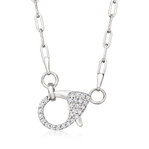 Ross-Simons Sterling Silver Paper Clip Link Necklace With 0.25 ct. t.w. Diamond Lobster Clasp - 1 of 3