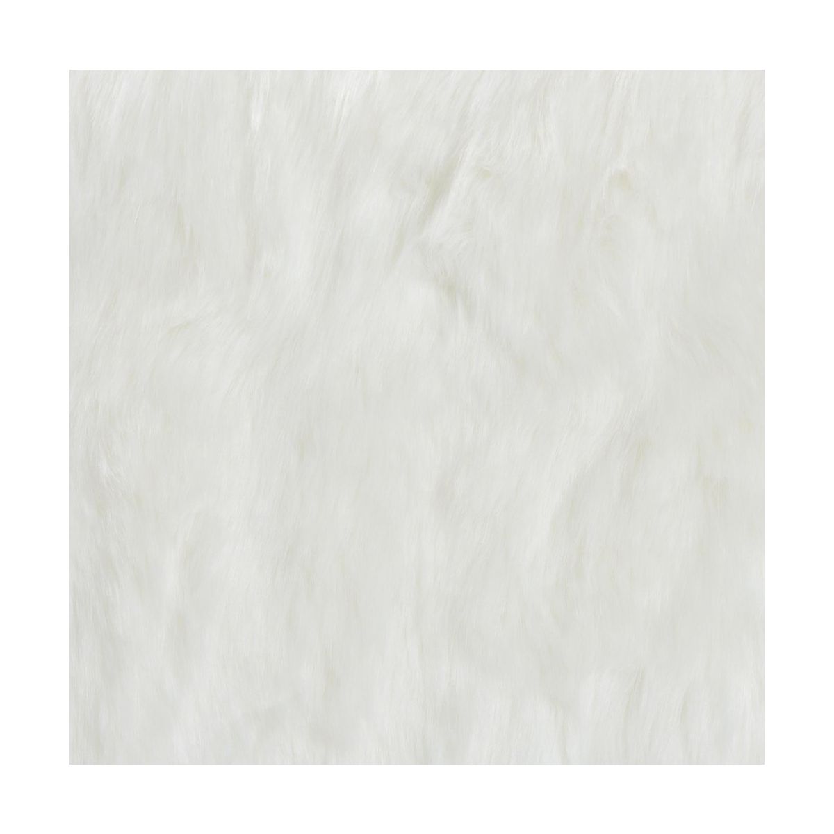bali & pari,Scotlyn Faux Fur Footstool with Teak Wood Legs - Rustic Boho Accent, White - thumbnail 5