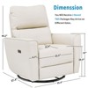 Recliner Chair, Swivel Rocker Chair for Adults with USB Charge Ports, Upholstered Chenille Fabric - 3 of 4