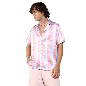 Campus Sutra Men Men's Lavender & Pale Orange Relaxed Ombre Shirt - 1 of 3