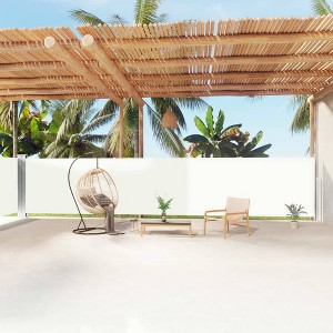 vidaXL Retractable Side Awning Cream 63"x472.4" - 1 of 4