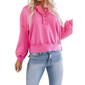 Women's Macie Henley Sweatshirt - Liam & Company - 1 of 3