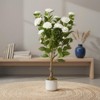 2.8FT Artificial Camellia Tree with White Flowers, Faux Plant in Pot for Home Office Decor - 3 of 4
