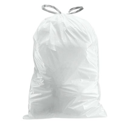 Plasticplace 8 Gallon White Drawstring Trash Bags, 100 Count