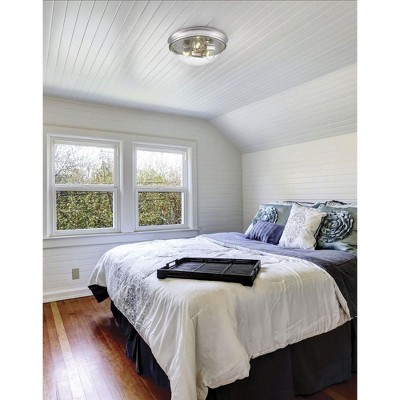 Elegant Rubbed Bronze Glass Bowl Flushmount Ceiling Light, 14"