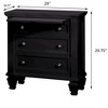 NicBex Nightstand with Pull Out Tray and 3 Drawers Farmhouse Bedside Table with Wood Legs for Bedroom,Living Room - 3 of 4