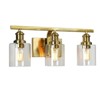 LNC Arlimutike 3-Light 22-in Polished Gold Modern Cylinder Bathroom Vanity Lights, Clear Glass  Shade - 4 of 4