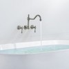 Sumerain Wall Mount Bathtub Faucet Brushed Nickel Tub Filler, 8 Inches Center 2 Handle Tub Filler - 2 of 4