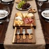 EcoSummer 3 Pack Cheese Board Set 9x7.9" Acacia Wood Charcuterie Cutting Board with Knife & Fork Gift Set. - 2 of 4