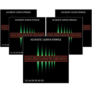 Musician's Gear 80/20 Bronze Acoustic Guitar Strings Light 5-Pack - 1 of 2