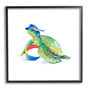 Stupell Industries Ocean Tortoise Playful Beach Ball Aquatic Turtle - 1 of 4