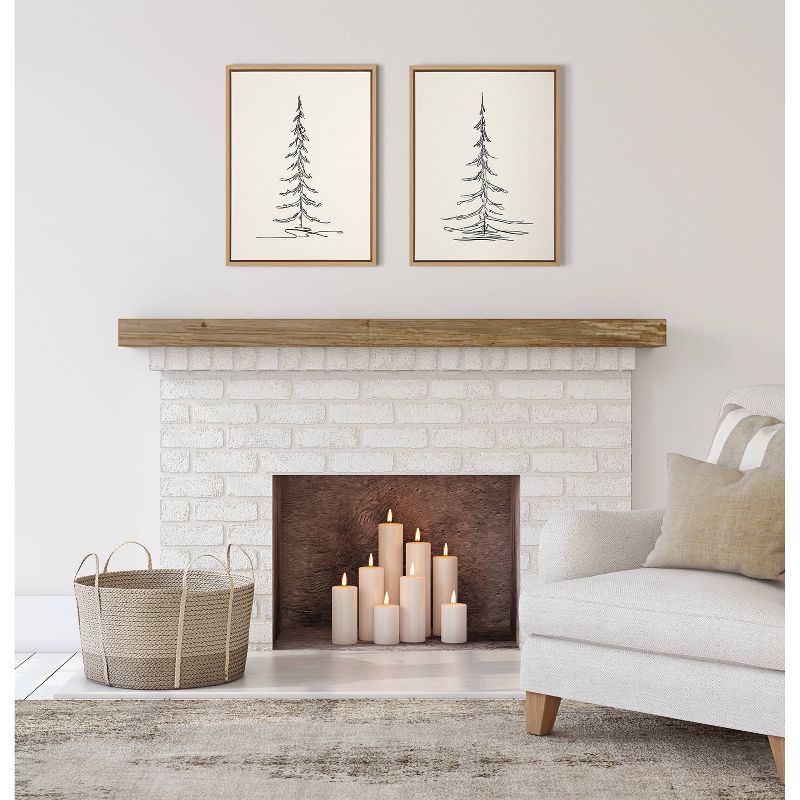18&#34; x 24&#34; 2pc Sylvie Minimalist Evergreen Trees Sketch Framed Canvas Set by the Creative Bunch Studio - Kate &#38; Laurel All Things Decor, 6 of 8
