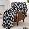 Plaid Flannel Throw Blanket, Black White Checkered Flannel Blanket, Christmas Gift. - 3 of 4
