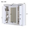 Gulches Wall Mounted Bathroom Mirror Cabinet with 5 Shelves Adjustable Storage Medicine Cabinet,Waterproof MDF Panel, Space-Saving Over Toilet Cabinet - 4 of 4