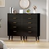 Fluted Dresser, Chest of Drawers with 5 Drawers, Gold Tone Handles & Feet, Nightstand Storage Cabinet for Living Room Entryway Hallway - 4 of 4