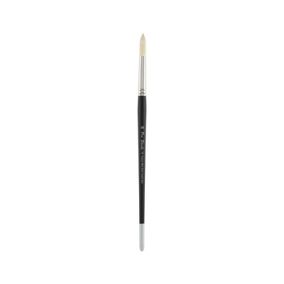 Creative Mark Pro Stroke Premium White Chungking Hog Bristle Artist Paint Brush - Round  - Natural Bristle Brush w/ Great Control Suitable for Oils,