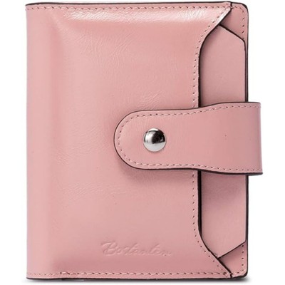 FATMOON Women’s  Wallet,Women’s Minimalist Solid Color Wallet，RFID Blocking Small Bifold Zipper Pocket Wallet Card Case Purse with ID Window