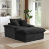 Pexfix 55 In. W Modern Cushioned Corduroy Single Seat Sofa With Pillows and Footrest Lounge Chair for Living Room Bedroom Apartment Office Black - 2 of 4