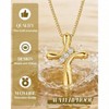 Cross Necklace for Women, 3 Stone Cubic Pendant with 1mm Box Chain, 18 Inches 23 MM*15 MM (0.91”*0.59”) - 4 of 4