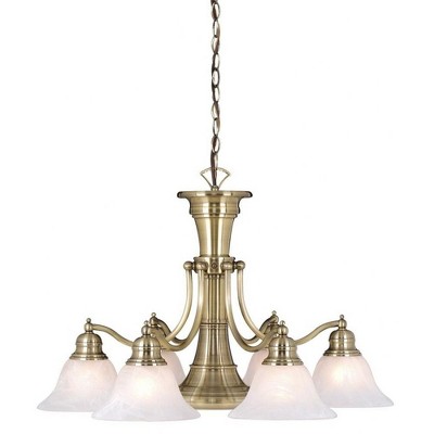 Vaxcel Standford 6 - Light Chandelier in  Antique Brass