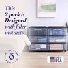 HOMZ 3-Drawer Cart Organizers with Removeable Wheels, Medium, Black & Clear - 2 of 4