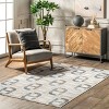 Nuloom Anja Geometric Links Pet Friendly Machine Washable Area Rug, 4' x 6', Beige - 2 of 4
