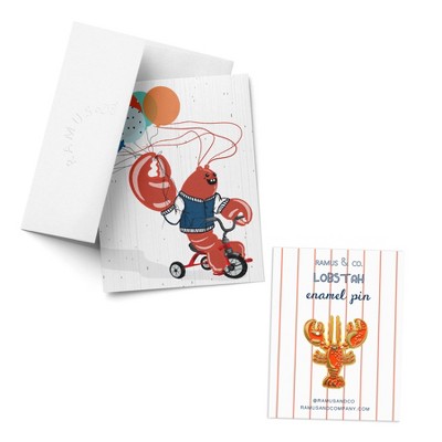 Lobster Greeting Card & Enamel Pin by Ramus & Co